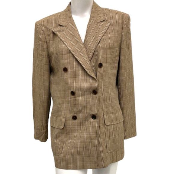 Lauren Ralph Lauren Jackets & Blazers - Ralph Lauren Vintage Brown Double Breasted Oversized Blazer Office Plus Size 14
